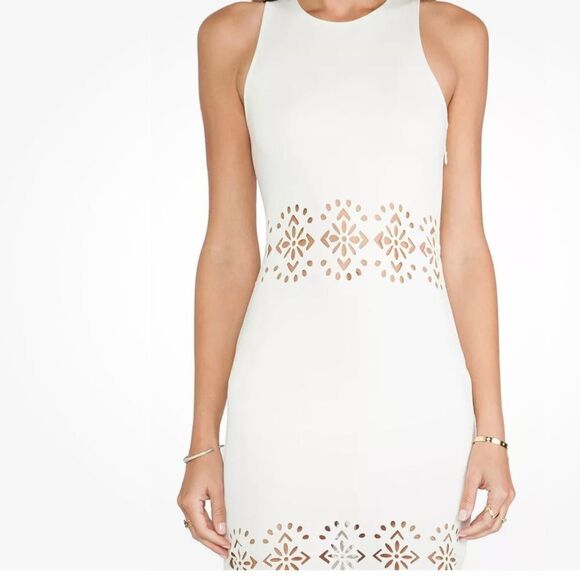 Lovers + Friends Stella Ivory Laser Cut‎ Dress -- L - Picture 2 of 16
